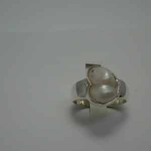 SWA88 STERLING SILVER LPP NAT PEARL RING